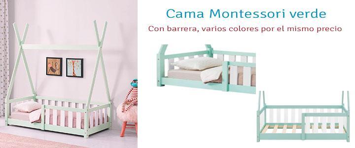 Cama Montessori 70 x 140 con barrera
